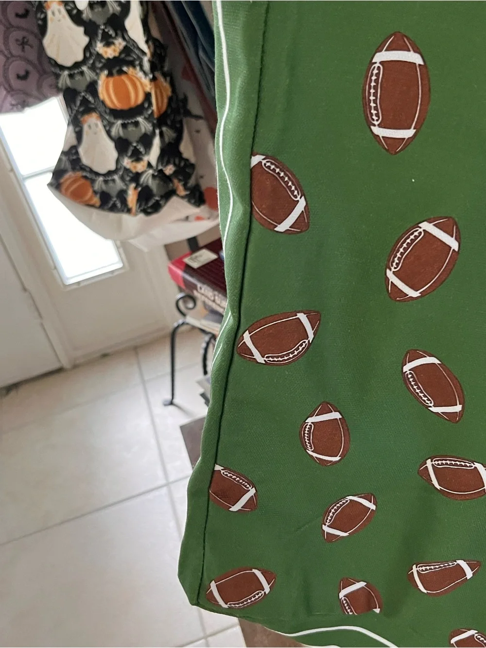 Green Football Canvas Tote Bag – Perfect Game Day Tailgate Shoulder Bag